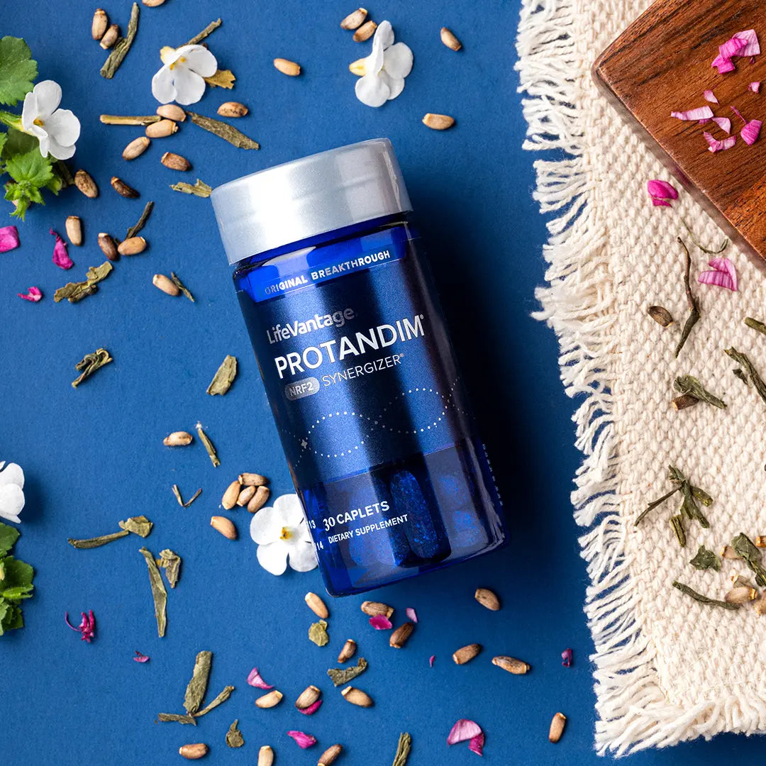 Protandim NRF2 Synergizer bottle with herbs and natural elements for cellular health and antioxidant defense