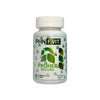 White supplement bottle with green and black text on a white background