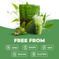 Ryze mushroom product with a green background and health benefits text.