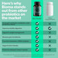 Comparison chart of Bioma probiotics versus other supplements on a green background