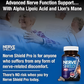 Advertisement for Nerve Shield Pro supplement with text about nerve function support, alpha lipoic acid, and lion's mane.