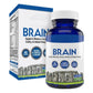 Brain supplement bottle and packaging on a white background