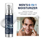 Men's 6-in-1 moisturizer with a man applying cream to his face.