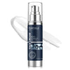 Face cream bottle with blue label on a white background