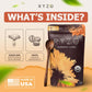 RYZE Mushroom Coffee package with branding and product details on a light background