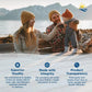 Family by a lake with mountains in the background, featuring Nordic Naturals logo.