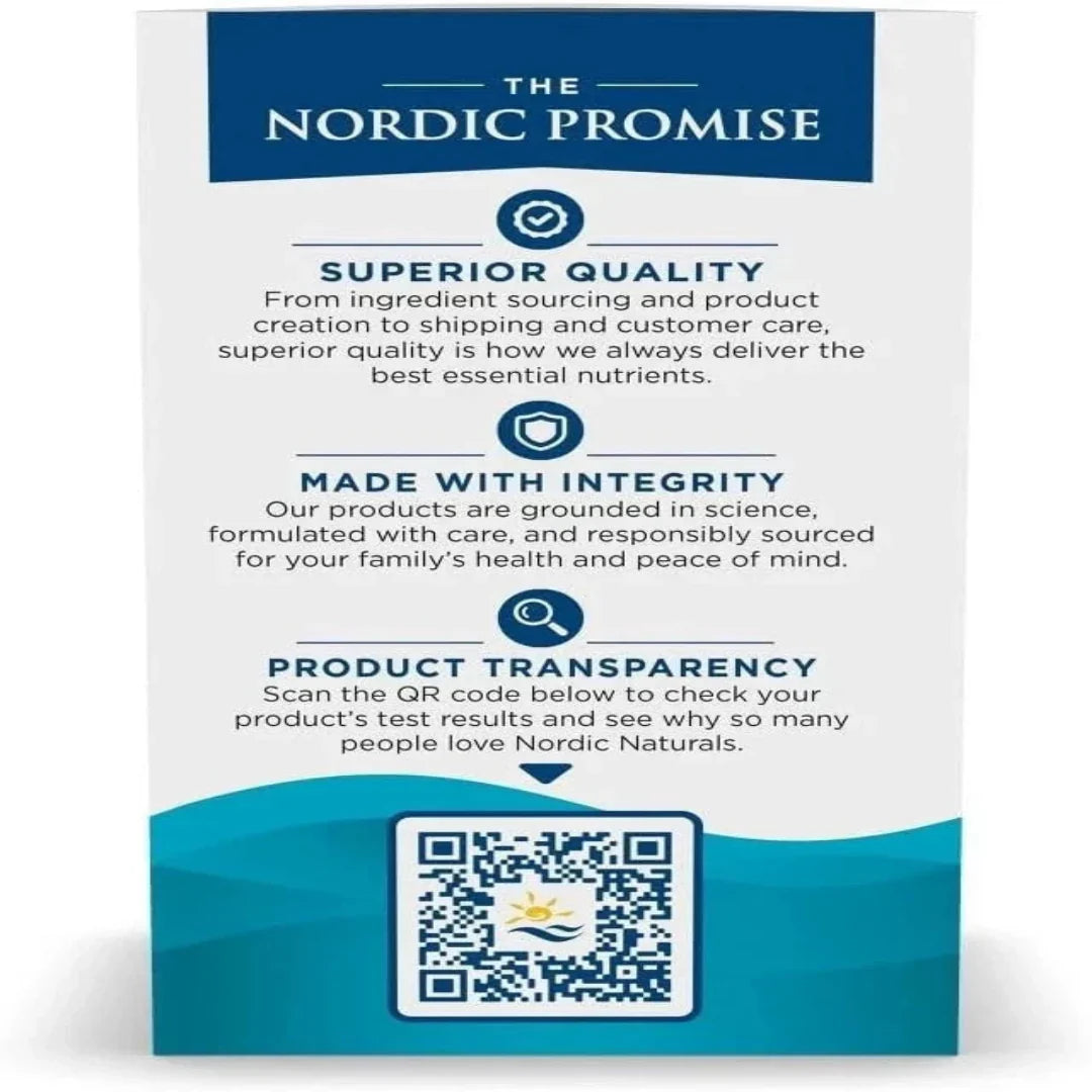 Nordic Promise product packaging with text about quality, integrity, and transparency.